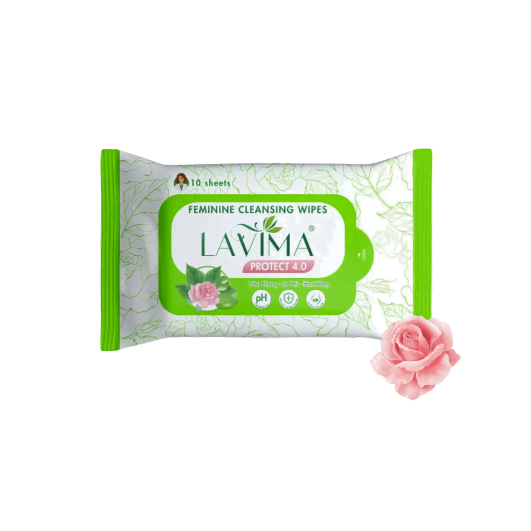 Feminine Cleansing Wipes Protect 4.0 G/10 tờ LAVIMA Khăn ướt phụ khoa