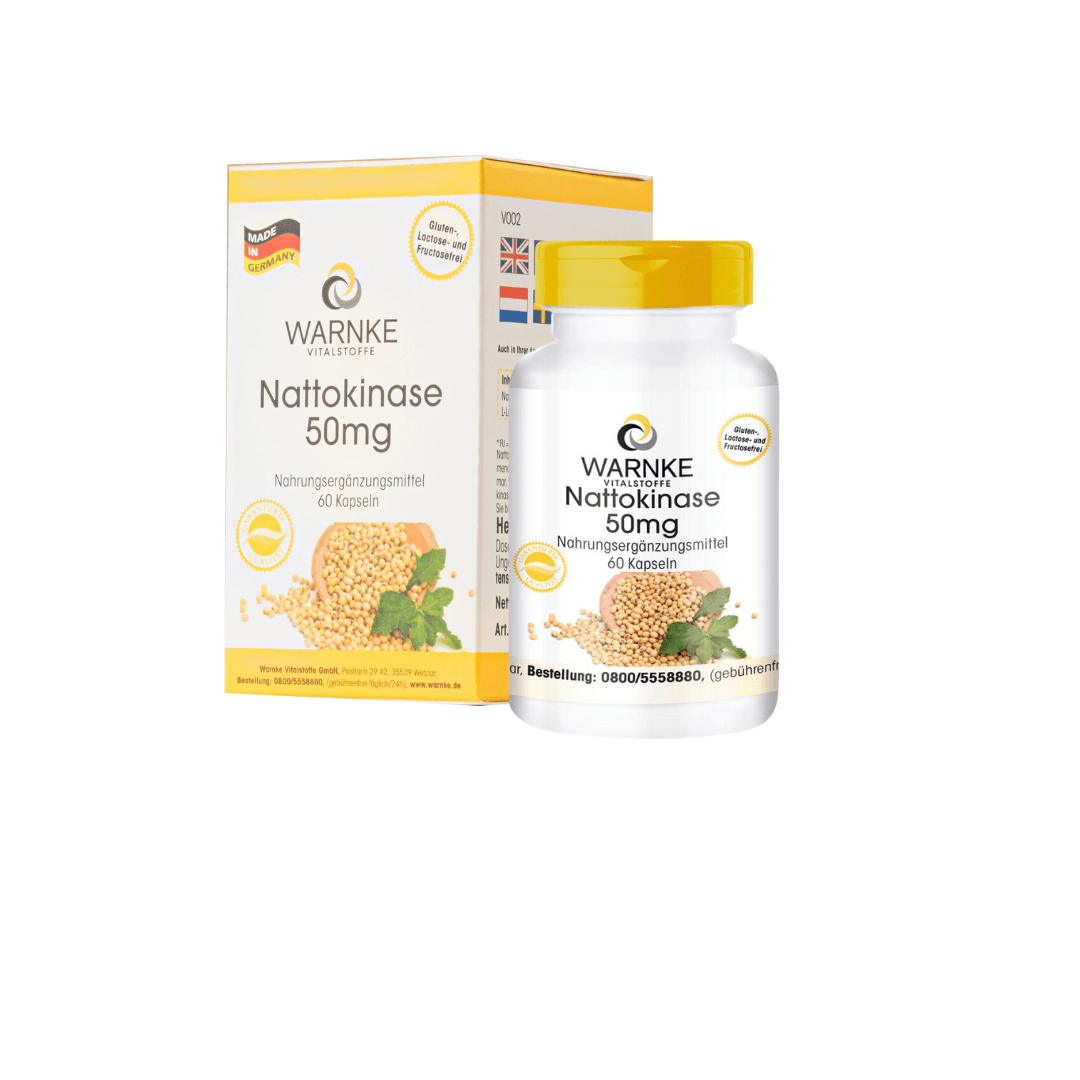 Nattokinase 50mg H/60v WARNKE Hỗ trợ giảm nguy cơ huyết khối, mỡ máu, đột quỵ